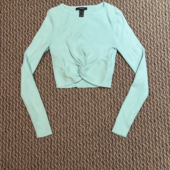 Forever 21 Light Blue Twist Front Blouse - Picture 2 of 4